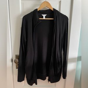 Thyme Maternity Black Zip-Up Sweater Shirt, Size Small